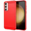 Image de Coque Pour Samsung Galaxy S23 Fe 5g - Housse Etui Silicone Gel Carbone + Film Ecran - Rouge