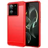 Image de Coque Pour Xiaomi 13t / 13t Pro 5g - Housse Etui Silicone Gel Carbone + Verre Trempe - Rouge