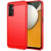Image de Coque Pour Samsung Galaxy A15 4g / 5g - Housse Etui Silicone Gel Carbone + Verre Trempe - Rouge