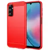 Image de Coque Pour Samsung Galaxy A24 4g / A25 4g / 5g - Housse Etui Silicone Gel Carbone + Film Ecran - Rouge