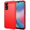 Image de Coque Pour Samsung Galaxy A24 4g / A25 4g / 5g - Housse Etui Silicone Gel Carbone + Verre Trempe - Rouge