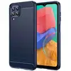 Image de Coque Pour Samsung Galaxy M33 5g - Housse Etui Silicone Gel Carbone + Verre Trempe - Bleu Fonce