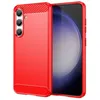 Image de Coque pour Samsung Galaxy S24 5G - housse etui silicone gel carbone + film ecran - ROUGE