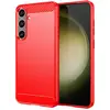 Image de Coque Pour Samsung Galaxy S24 Plus 5g - Housse Etui Silicone Gel Carbone + Film Ecran - Rouge