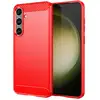 Image de Coque Pour Samsung Galaxy S24 Plus 5g - Housse Etui Silicone Gel Carbone + Verre Trempe - Rouge