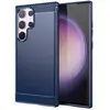 Image de Coque Pour Samsung Galaxy S24 Ultra 5g - Housse Etui Silicone Gel Carbone + Film Ecran - Bleu Fonce