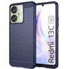 Image de Coque pour Xiaomi Redmi 13C / Poco C65 / Poco M6 5G - housse etui silicone gel carbone + verre trempe - BLEU FONCE