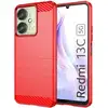 Image de Coque Pour Xiaomi Redmi 13c / Poco C65 / Poco M6 5g - Housse Etui Silicone Gel Carbone + Verre Trempe - Rouge