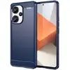 Image de Coque Pour Xiaomi Redmi Note 13 Pro+ Plus 5g - Housse Etui Silicone Gel Carbone + Verre Trempe - Bleu Fonce