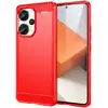 Image de Coque Pour Xiaomi Redmi Note 13 Pro+ Plus 5g - Housse Etui Silicone Gel Carbone + Verre Trempe - Rouge