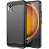 Image de Coque Pour Samsung Galaxy Xcover 7 - Housse Etui Silicone Gel Carbone + Verre Trempe - Noir