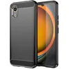 Image de Coque pour Samsung Galaxy Xcover 7 - housse etui silicone gel carbone + verre trempe - NOIR