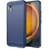 Image de Coque Pour Samsung Galaxy Xcover 7 - Housse Etui Silicone Gel Carbone + Verre Trempe - Bleu Fonce