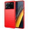 Image de Coque Pour Xiaomi Redmi K70e 5g / Poco X6 Pro 5g - Housse Etui Silicone Gel Carbone + Verre Trempe - Rouge