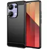 Image de Coque Pour Xiaomi Redmi Note 13 Pro 4g / Poco M6 Pro 4g - Housse Etui Silicone Gel Carbone + Verre Trempe - Noir
