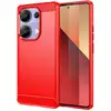 Image de Coque Pour Xiaomi Redmi Note 13 Pro 4g / Poco M6 Pro 4g - Housse Etui Silicone Gel Carbone + Verre Trempe - Rouge
