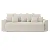 Image de Opale - canapé droit convertible velours côtelé 3 places beige OPALE