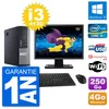 Image de PC Dell 9020 SFF Ecran 19" Intel i3-4130 RAM 4Go Disque 250Go Windows 10 Wifi en occasion ou reconditionné