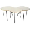 Image de Table D'appoint - Home Deco Factory - Modulable - 3 En 1 - Beige Et Blanc