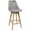 Image de Lot De 2 Chaises De Bar - Home Deco Factory - Rembourrées - Grises
