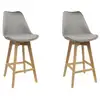 Image de Lot de 2 chaises de bar - home deco factory - rembourrées - grises