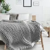 Image de Plaid - HOME DECO FACTORY - Grosse Maille - Chunky - Gris