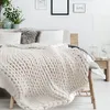 Image de Plaid - Home Deco Factory - Grosse Maille Chunky - Ecru - 120 X 150 Cm