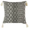 Image de Coussin - Home Deco Factory - Ethnique - Pompons - Beige Et Noir