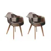 Image de Lot de 2 Fauteuils - HOME DECO FACTORY - Patchwork - Marron