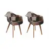 Image de Lot de 2 fauteuils - home deco factory - patchwork - marron