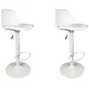 Image de Lot de 2 tabourets de bar - home deco factory - réglables - blanc
