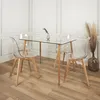 Image de Table - Home Deco Factory - Design - Verre - Métal Imitation Bois - Transparent