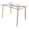 Image de Table - home deco factory - design - verre - métal imitation bois - transparent