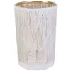 Image de Vase Art Décoration En Verre Tauri - H. 20 Cm - Blanc Et Or