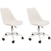 Image de Lot de 2 Chaises - HOME DECO FACTORY - KIRUNA - Roulettes - Confortables - Multicolore