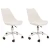 Image de Lot de 2 chaises - home deco factory - kiruna - roulettes - confortables - multicolore