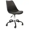 Image de Lot De 2 Chaises - Home Deco Factory - Kiruna - Roulettes - Confortables - Noires Et Argent
