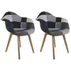 Image de Fauteuil scandinave patchwork (lot de 2) bleu
