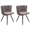Image de Lot de 2 Chaises - HOME DECO FACTORY - Ariel - Velours - Gris