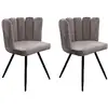 Image de Lot de 2 chaises - home deco factory - ariel - velours - gris