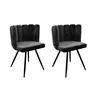 Image de Lot De 2 Chaises - Home Deco Factory - Ariel - Velours - Noir