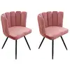 Image de Lot de 2 chaises - home deco factory - ariel - velours - rose