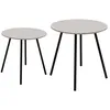 Image de Lot De 2 Tables Gigognes - Home Deco Factory - Pluton - Effet Granit - Gris