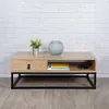 Image de Table Basse - Home Deco Factory - Abbott - Bois Et Métal - Marron Et Noir