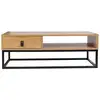 Image de Table basse - home deco factory - abbott - bois et métal - marron et noir