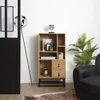 Image de Bibliothèque - Home Deco Factory - Abbott - Bois Et Métal - Marron Et Noir