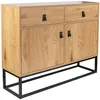 Image de Buffet Design Bois Et Métal Abbott - L. 100 X H. 80 Cm - Marron