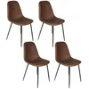 Image de Lot de 4 Chaises - HOME DECO FACTORY - Amber - Design - Marron
