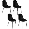 Image de Lot de 4 chaises - home deco factory - amber - pu - confortables - noires