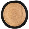 Image de Tapis Rond - Home Deco Factory - Bicolore - Jute - Beige Et Noir